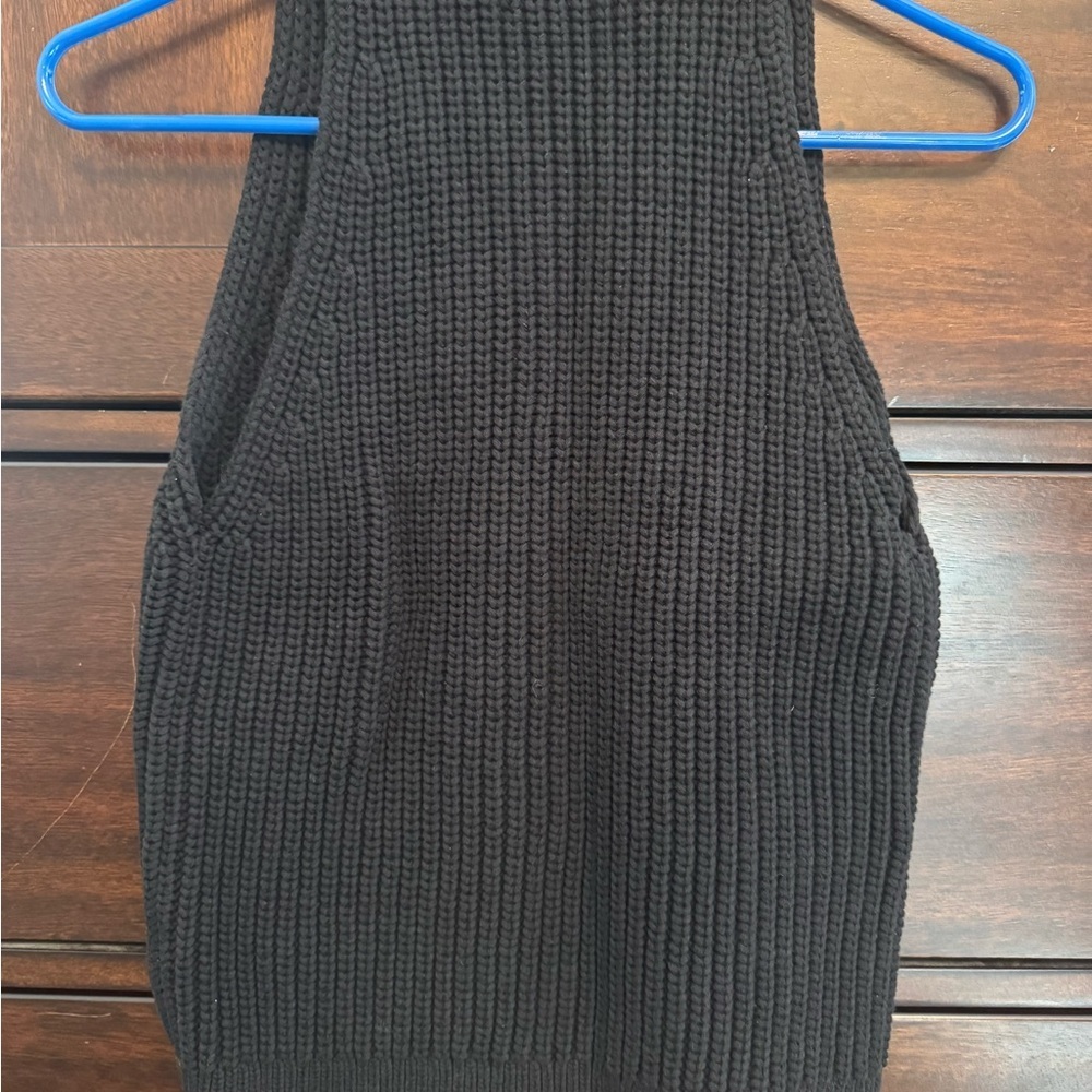 Madewell Black Sweater Vest Button Front Chunky Knit Minimalist Layering - Picture 4 of 4